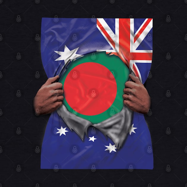 Bangladesh Flag Australian Flag Ripped Open - Gift for Bengali From Bangladesh by Country Flags